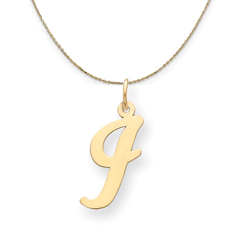 14k Yellow Gold Madison Lg Classic Script Initial I Necklace - 18 Inch